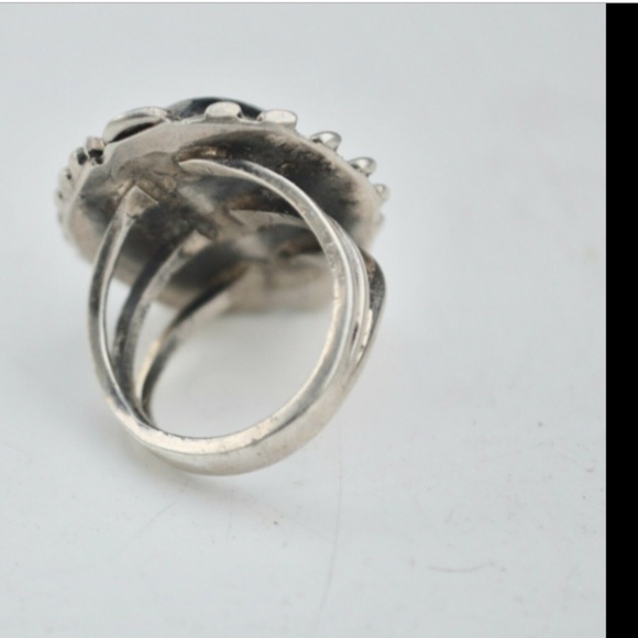 Old Blue Lander Dead Pawn Sterling Silver Ring 925 - Picture 7 of 7